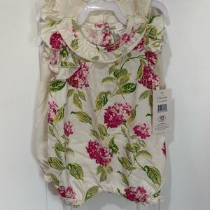 Laura Ashley Pink and Green Floral Baby Set